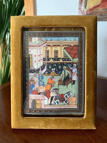 Indische bein miniatur malerei - bein,