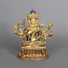 Gottheit Durga ? vergoldet